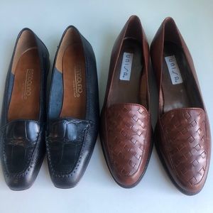 Womens 7N leather Loafers 2 pair Unisa & Bandolino